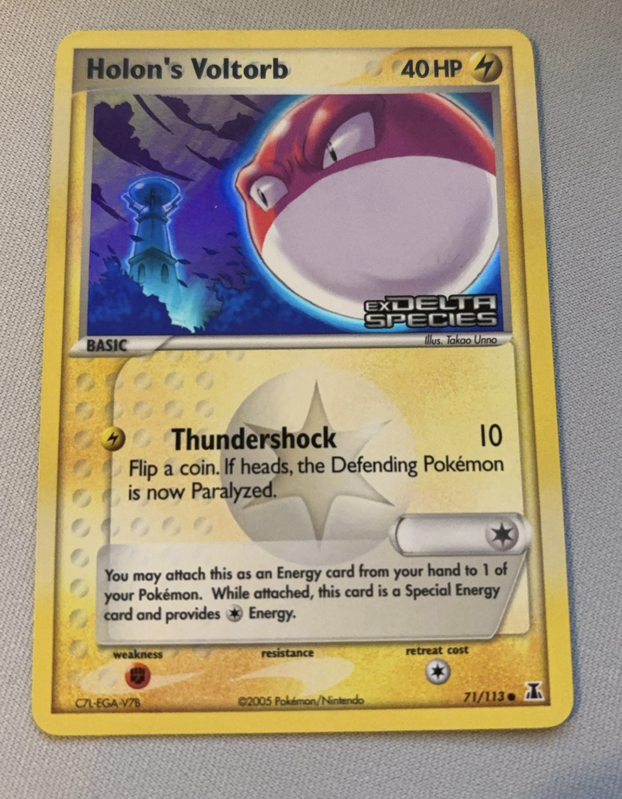 Holon's Voltorb 71/113 Reverse Holo NM EX Delta Species Pokemon TCG Card