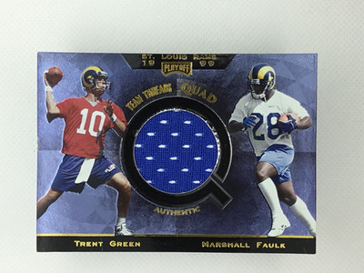 1999 Playoff Absolute Team Quad Jersey (Set Brk) St Louis Rams Bruce/Faulk TQ14