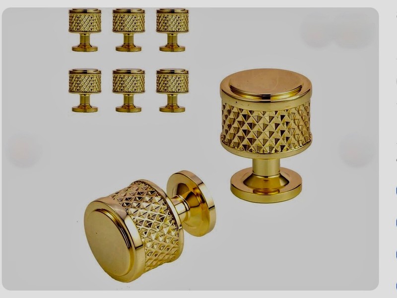 Round Gold Dresser Knobs Cabinet Drawer Brass Matte Drawer Set of 9