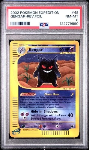 Pokemon GENGAR 48/165 Reverse Holo (2002 Expedition) PSA 8