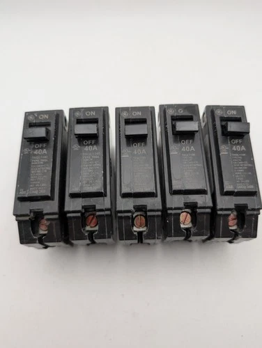 Lot Of 5 GENERAL ELECTRIC THQL1140 40A Single Pole Circuit Breakers