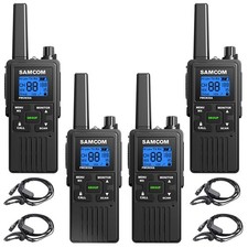 SAMCOM 4 Pack Two Way Radios Long Range Rechargeable All Black 4 Packs