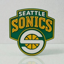 Seattle SuperSonics Retro Logo Desk Sign Green Yellow NBA Basketball Decor