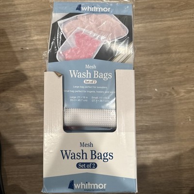 12 pack Whitmor Mesh Wash Bags Set of 2 Small Large Laundry Protects Lingerie