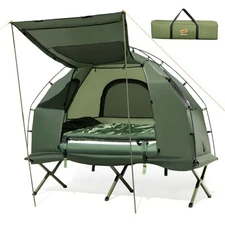 1-Person Camping Tent Cot Portable Outdoor Sleeping Cot w/Carry Bag for Picnic