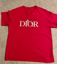 Size X3L Christian Dior Embroidered Red Safety Pin T Shirt Rick Lv B30 B22 CD SB