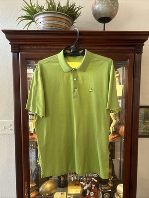 Masters Golf Shirt Mens Large Green Amen Corner 60s Two-Ply Double-Energized
