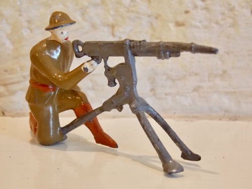 Soldat de plomb mitrailleuse excellente peinture sans dommage