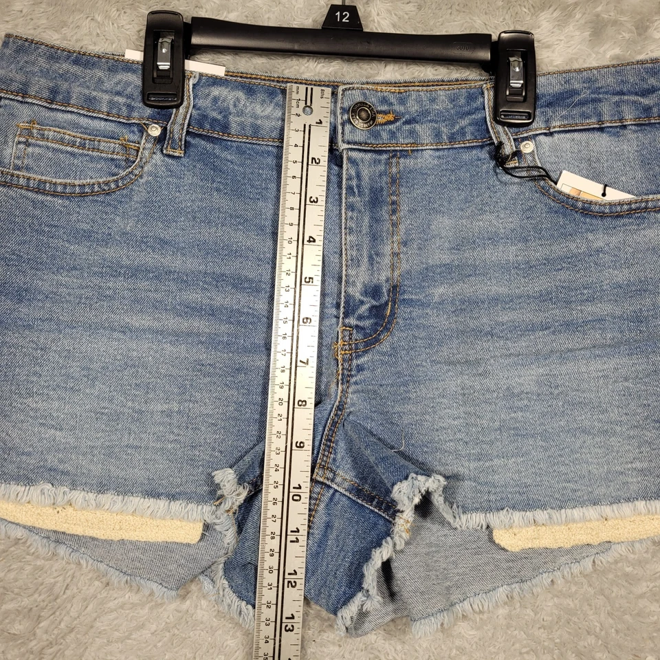 Pantalones Cortos de Jean Vanilla Star para Mujer 13 Azul Denim Crochet Bolsillos Mostrar 34x2.5 Foto 4 de 4