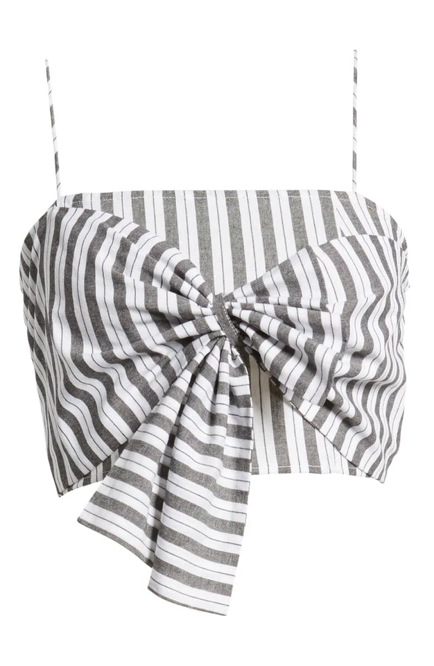 Top corto anudado a rayas negro/blanco talla The Fifth Label 155856 para mujer Grande Foto 3 de 3