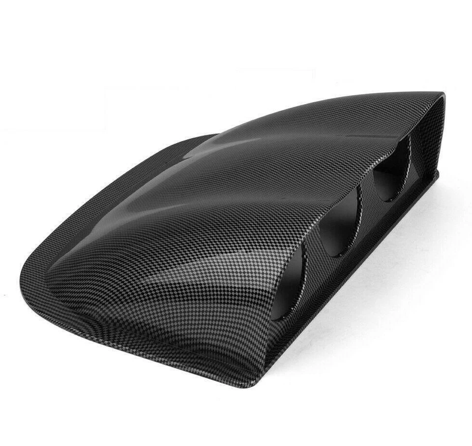 52mm Car Carbon Fiber Triple Dash Gauge Meter Pod 3 Hole Dashboard Mount Holder Foto 4 de 4