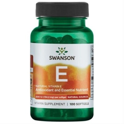 SWANSON Vitamin E Natürlich 200 IE 100 Kapseln | Antioxidans, ''Jugendvitamin''