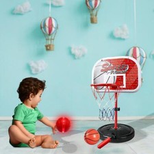 Kids Basketball Hoop Set for Kids with LED Ball Pump Height-Adjustable Stand