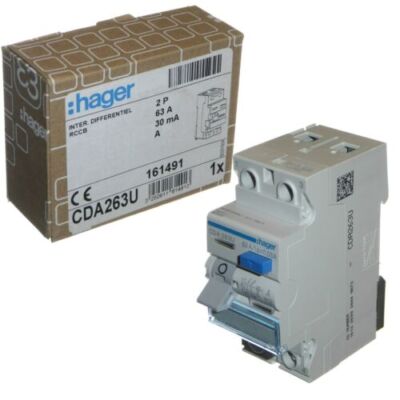 CDA263U, FI-Fehlstromschutzschalter(RCD) Hager 63A-2-polig 30mA,neu
