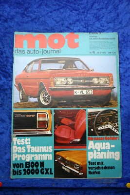 MOT 6/71 Ford Taunus 2000 GXL Renault Alpine A 310 Opel GT Ascona 19 Peugeot 504