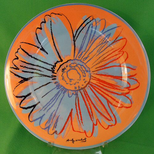 ANDY WARHOL by Rosenthal Orange Daisy GlassPlate 7.75