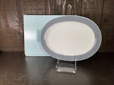Noritake Ambience Charcoal 7971 Oval Platter 14  NEW In Box Dinner Party