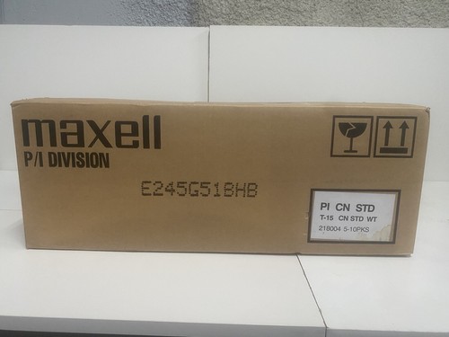 Box of 50 Maxell T-15 CN Standard VHS Tape - Photo 2/2
