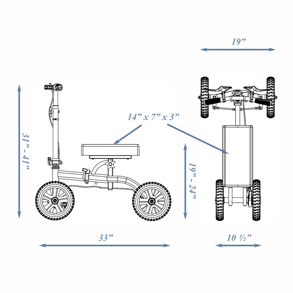 Tuffcare Smooth All Terrain Steerable Knee Scooter Knee Scooter Heavy