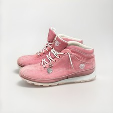 Y2K Timberland Euro Dub Boots Womens 7.5 Pink NY NYC New York Rare Juicy