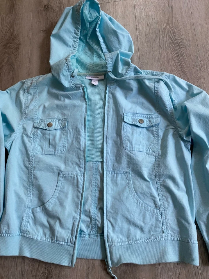 DRESSBARN Women's/Girl's Wind Breaker Cotton Jacket Sky Blue/Aqua Size M  - Изображение 2 из 4