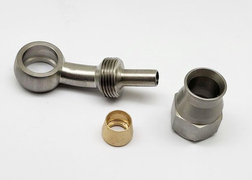 Stainless 11.2mm 7/16 Eye Banjo AN -4 Hose Ends 20 Degree Brake Bike Motorcycle - Picture 4 of 7