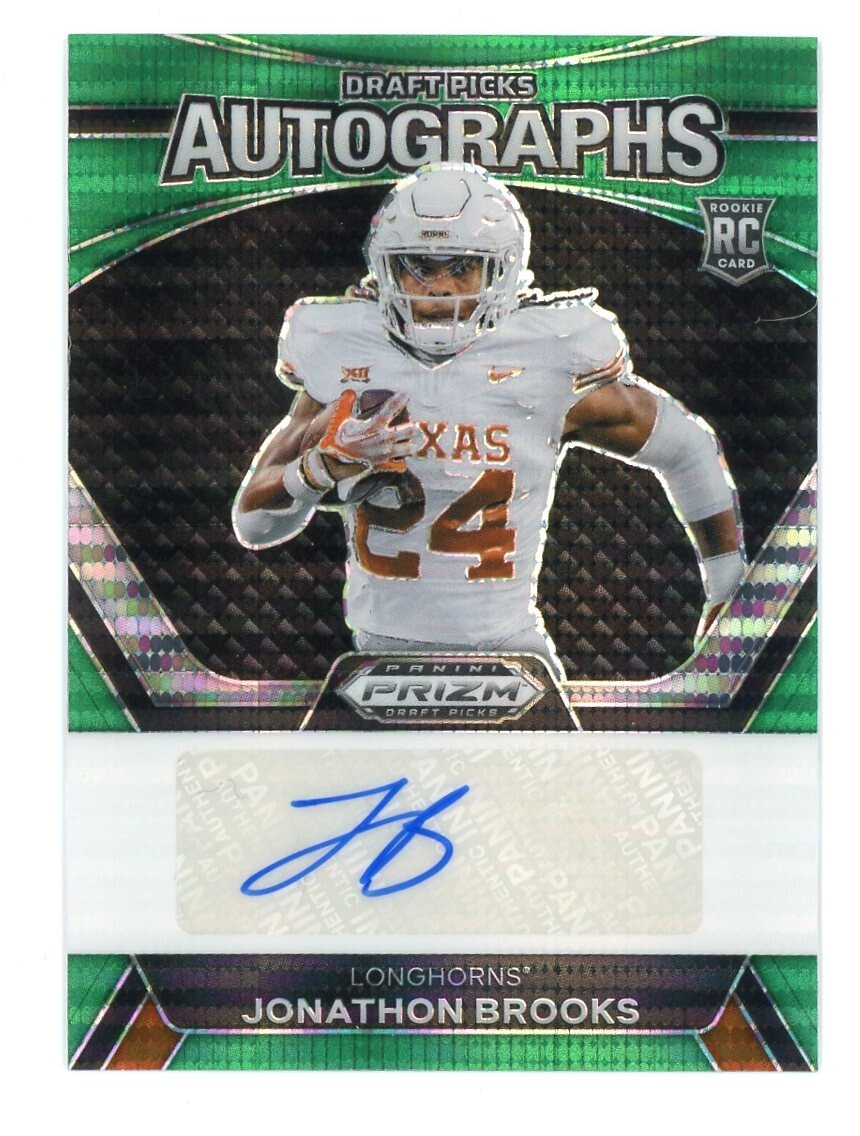 2024 Panini Prizm Draft Picks RC Jonathon Brooks Green Pulsar /25 Rookie Auto