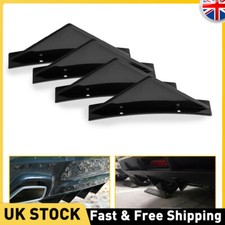 4xBlack Rear Bumper Spoiler Lip Splitter Diffuser Universal Body Kit Shark Fin