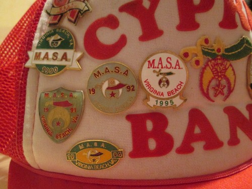 VINTAGE CYPRUS BAND HAT CAP WITH 21 SPECTACULAR LAPEL PINS PINBACKS 1990 - 2001 - Picture 3 of 8