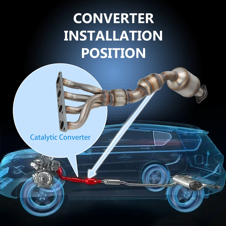 Juego convertidor catalítico colector de escape para Mini Cooper S 1,6 L 2002-2006 EPA EE. UU. Foto 3 de 4