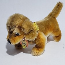 Vintage Steiff Hexie Dachshund Button ID Flag Collar Chest Tag 4180,09 Germany