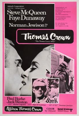 THOMAS CROWN AFFAIR Finnish movie poster STEVE McQUEEN FAYE