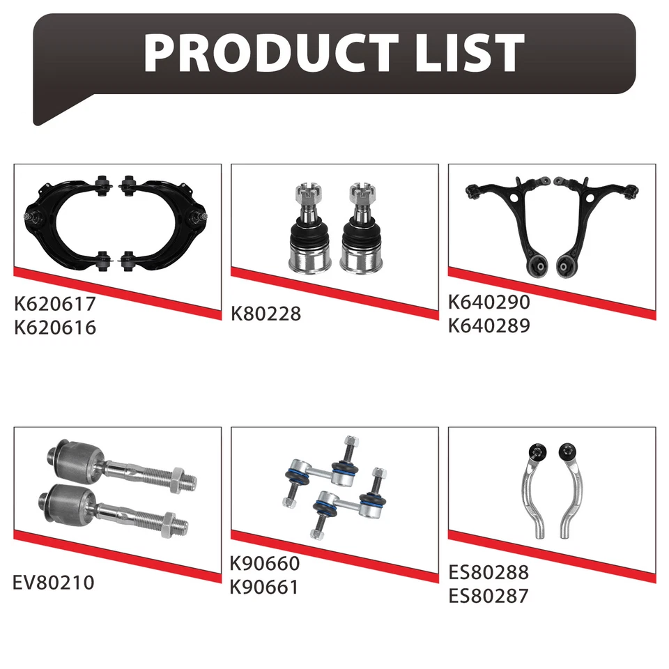 Control arm for 2003-2007 Honda Accord Acura TSX upper/lower w tierod end 2.4L - Image 3 of 4