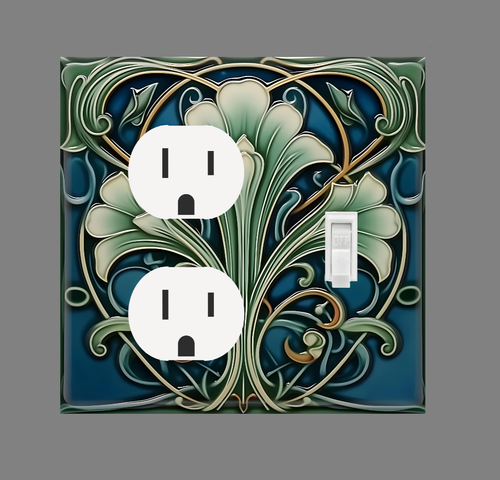 Art Nouveau Vine-stained glass design Light Switch Plate outlet cover home decor - Picture 28 of 41