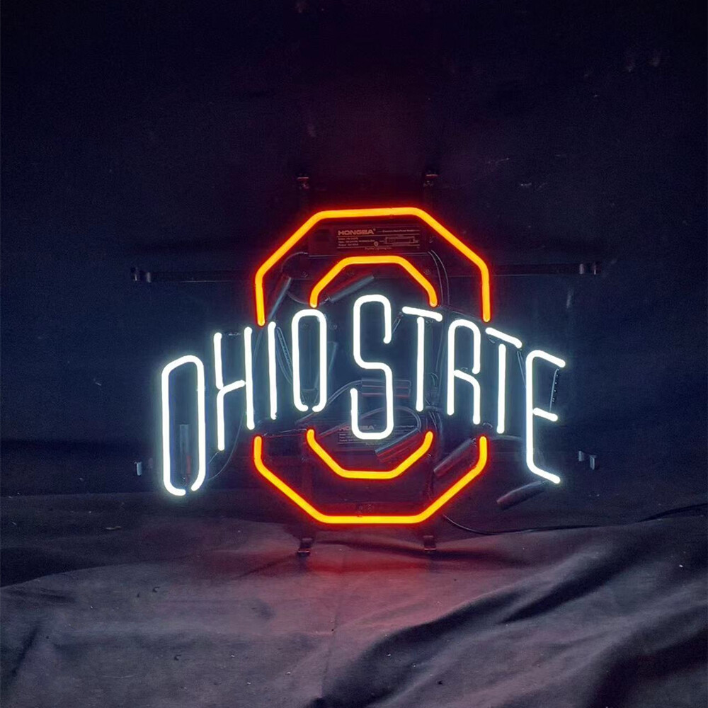 Ohio State Neon Light Sign Artwork Real Glass Wall Sign 17