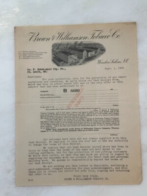 1925 TOBACCO Brown & Williamson WINSTON SALEM NC Advertising Letter