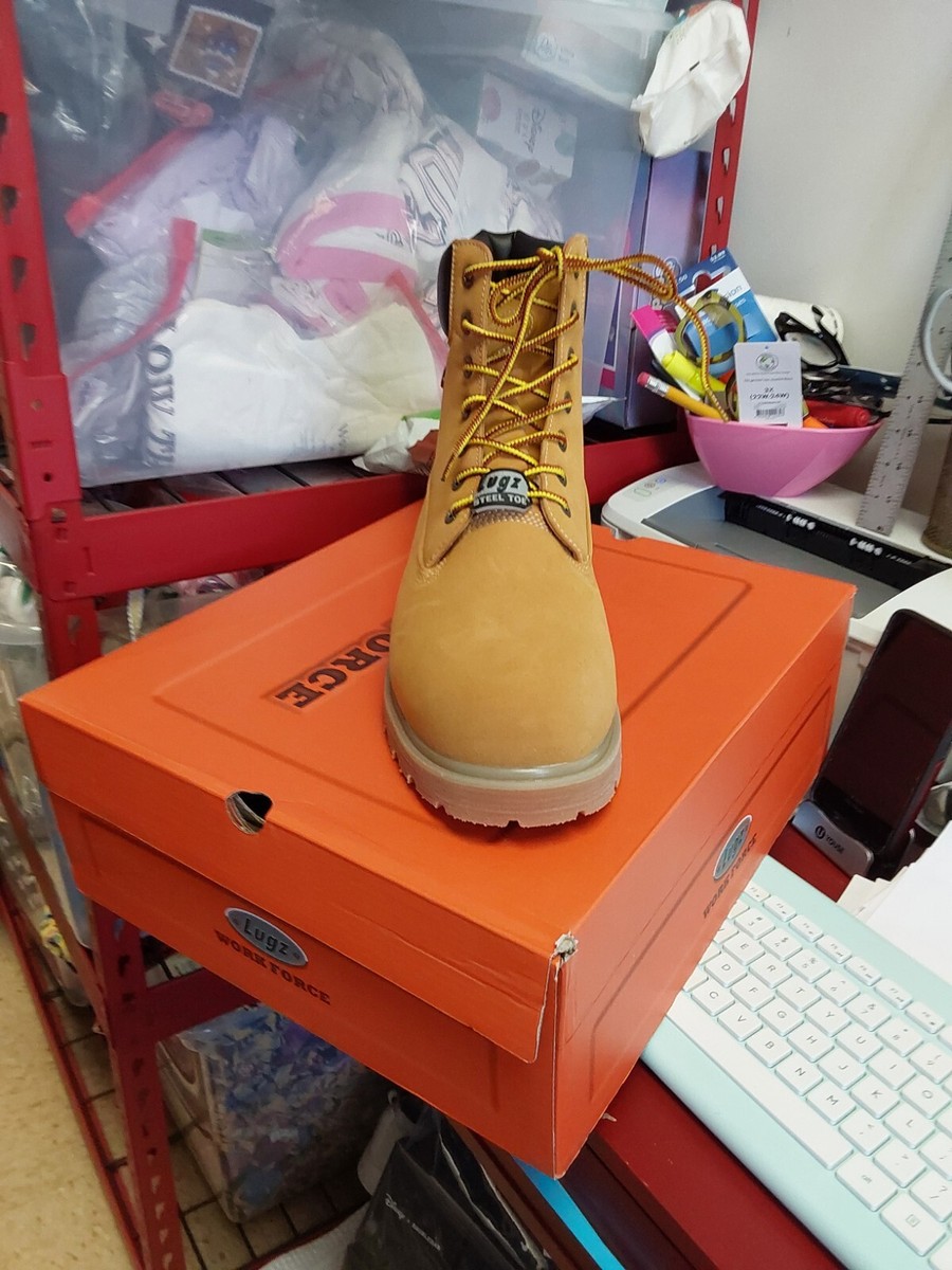 Lugz Drifter 6 SteelToe Golden Wheat Bark Tan Gum Women Sz 7.5 OR Men Sz 6 #1085 Lugz Drifter 6 Steel Toe Work Boot Golden Wheat Bark Tan  main image 4