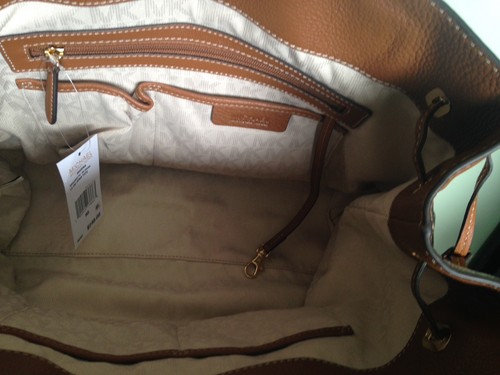 ** MICHAEL KORS "MARINA" dunkel khakibeschichtete Schultertasche aus Köperleder neu mit Etikett - Bild 5 von 5