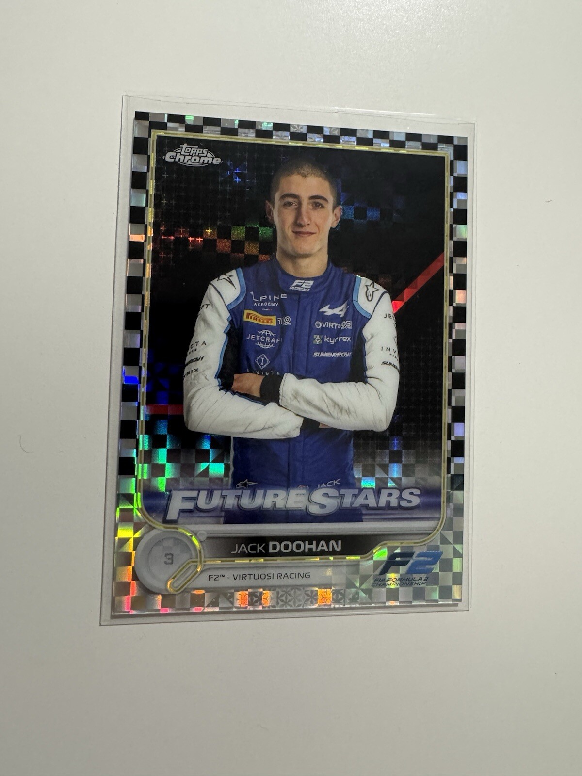 Jack Doohan 2022 Topps Chrome F1 Checker Flag X-Fractor Future Stars