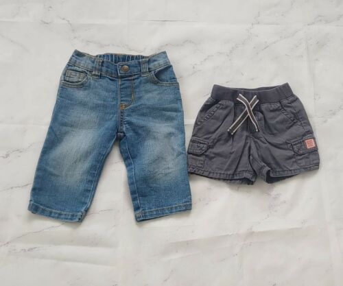 2 Pair Gymboree Baby Boy 3-6 Months Toddler Denim Jeans & Shorts, Pants Bundle - Picture 1 of 12