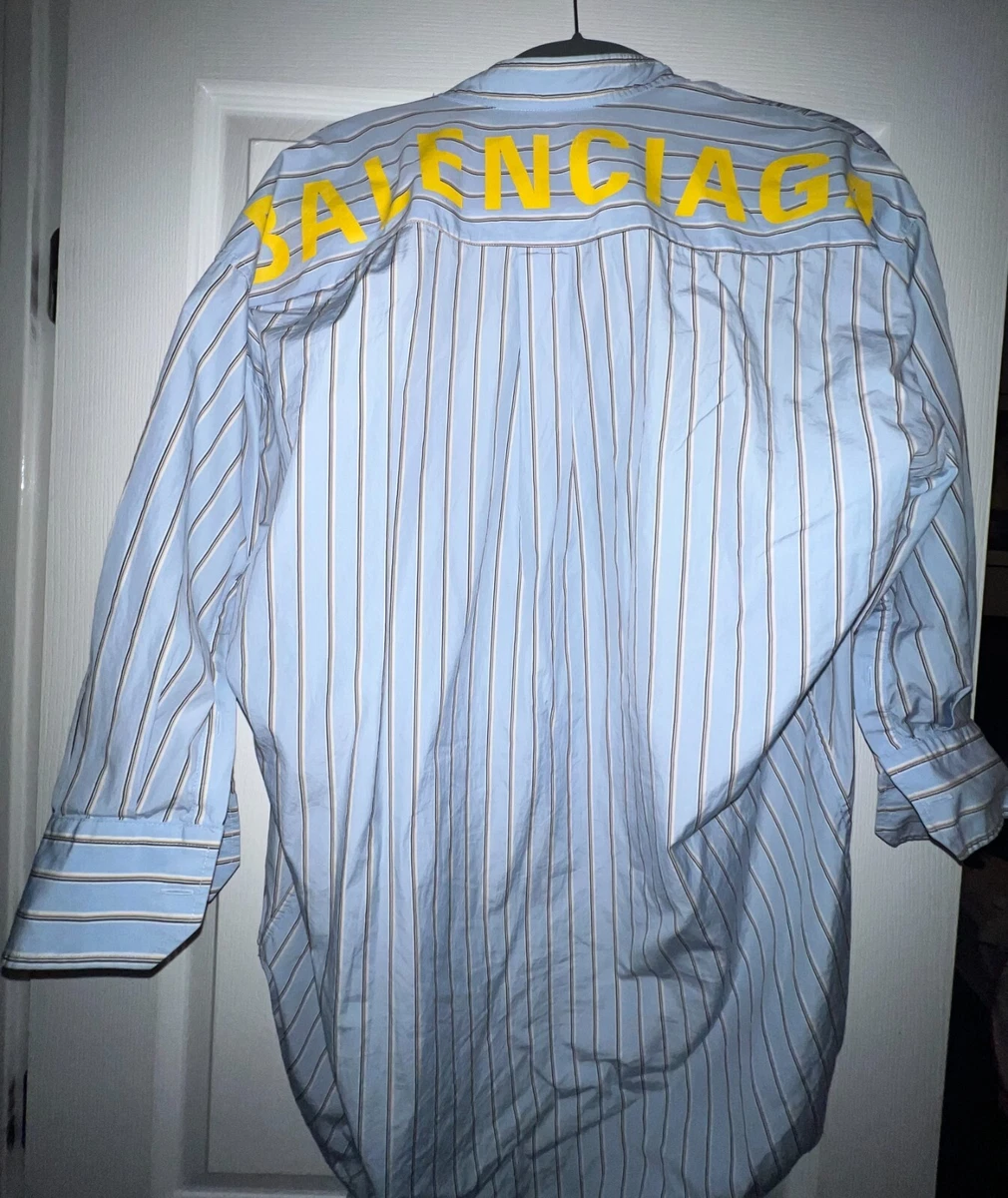 BALENCIAGA Swing striped cotton shirt Size 34 (oversized) | eBay