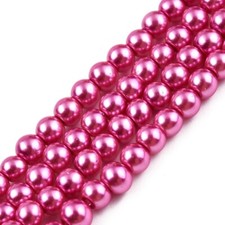 Z Glass Pearl Bead round lot of 5 strands 23 INCH LONG 4mm Medium Violet Red J7