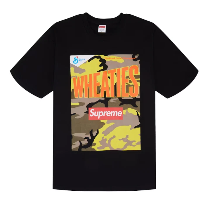 Tee shirt noir Supreme Wheaties   Large   Neuf