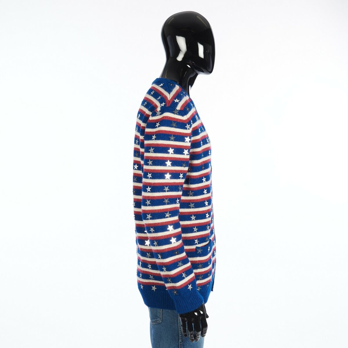 CELINE 2450$ Men's Cardigan - Alpaca Wool, Stars Embroidery CELINE 2450$ Men's Cardigan - Alpaca Wool, Stars Embroidery
