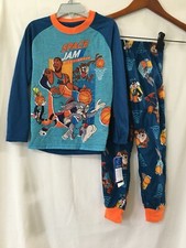 New Space Jam Boys Long Sleeve Top and Pants 2-Piece Pajama Set Size XS 4-5