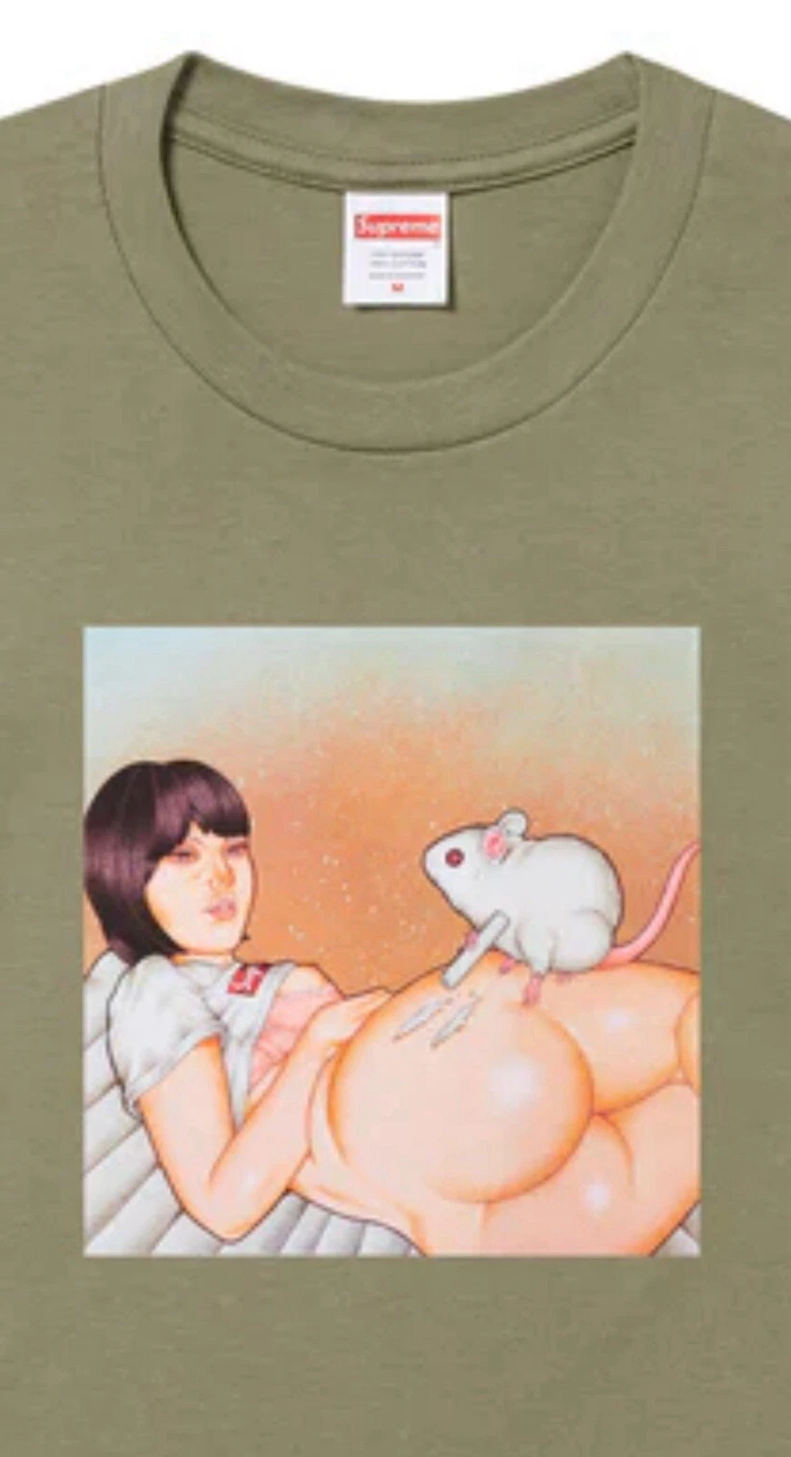 ?Supreme Mouse Tee   Large   Olive claire   SS25   OG Artwork par John John Jesse