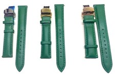 CINTURINO PELLE VERDE FIBBIA FARFALLA 18 20 22 24MM x Longines DW Omega Cartier