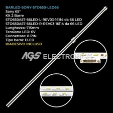KIT 2 BARRE STRIP 66 LED TV SONY STO650A57 STO650A58 KD65EX7096 V650QWSE01