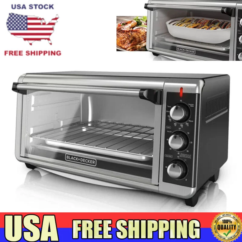 8 Slice Extra-Wide Stainless Steel Countertop Toaster Oven Convection Pizza  Oven