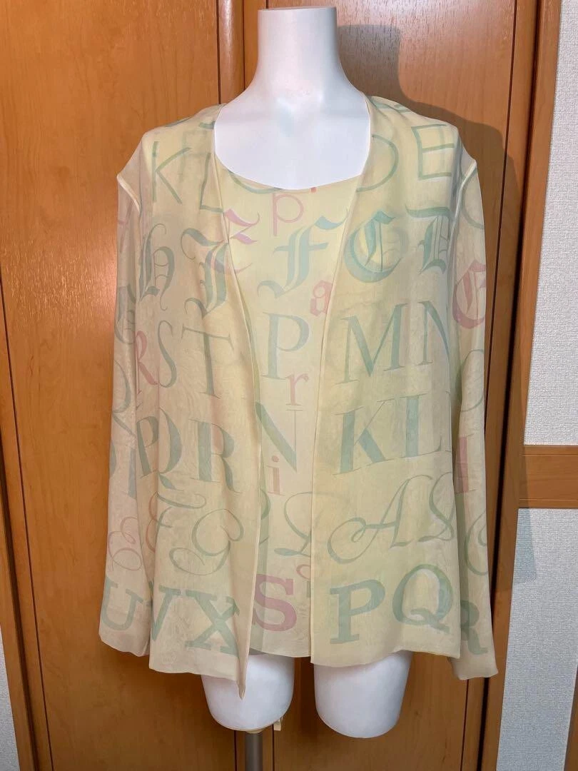 HERMÈS Autentico set giacca top smanicato Hermes vintage seta taglia 36